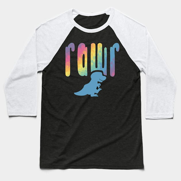 Rawr Dinosaur T Rex Dinosaur Baseball T-Shirt by Character Alley